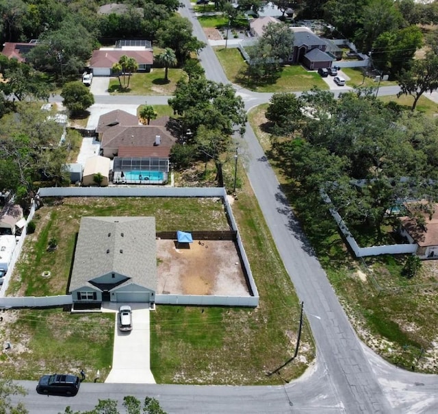 6315 Hillview Rd, Spring Hill, FL 34606 - aerial perspective of suburban area featuring a pool area