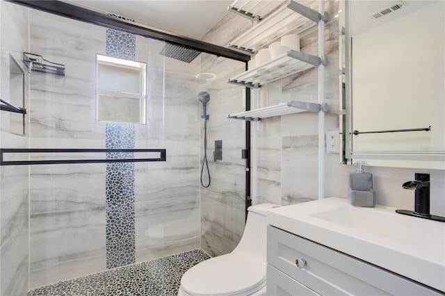 416 E Seminole Ave, Lake Wales, FL 33853 - bathroom with toilet, a stall shower, and vanity