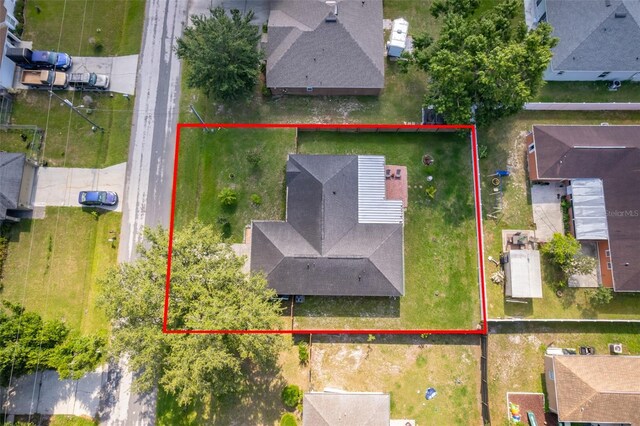 812 Adour Dr, Kissimmee, FL 34759 - aerial perspective of suburban area with property boundaries highlighted