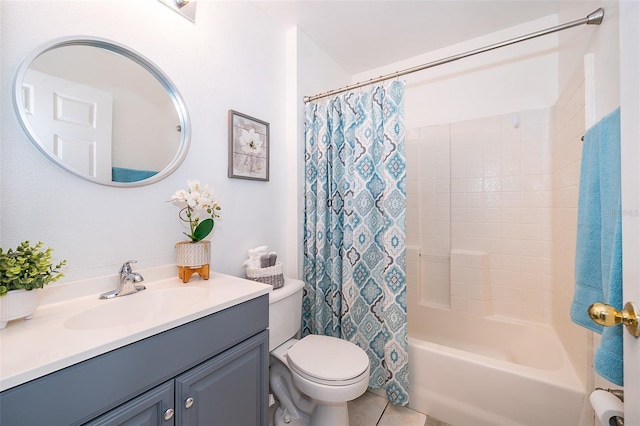 812 Adour Dr, Kissimmee, FL 34759 - bathroom with vanity, shower / tub combo with curtain, and tile patterned flooring
