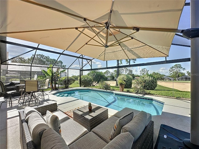 1428 Park Pl, Haines City, FL 33844 - outdoor pool featuring a patio area and a lanai
