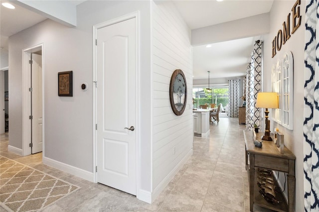 5025 Sunfalls Ave, Saint Cloud, FL 34772 - hallway with recessed lighting, baseboards, and light tile patterned flooring