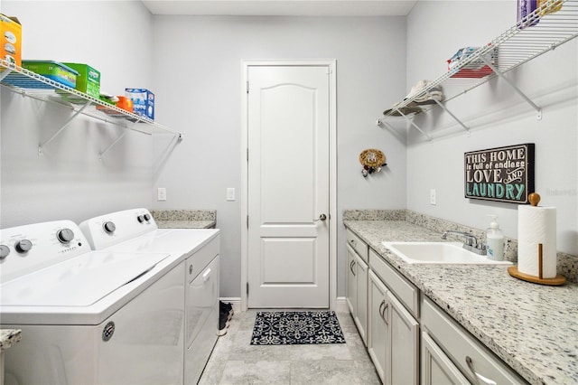 5025 Sunfalls Ave, Saint Cloud, FL 34772 - laundry area with independent washer and dryer and a sink