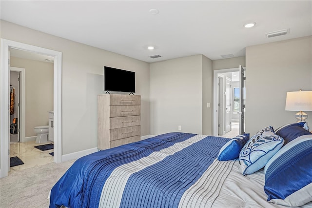 6288 Winding Pine Dr, Nokomis, FL 34275 - carpeted bedroom featuring recessed lighting, baseboards, and ensuite bathroom