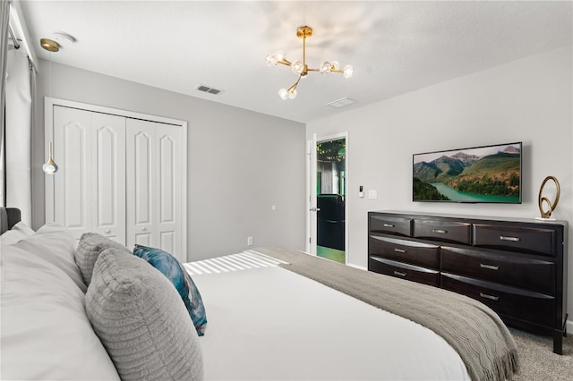 1456 Belle Terre Rd, Davenport, FL 33896 - bedroom with carpet floors, a chandelier, and a closet