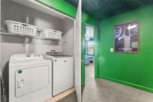 1456 Belle Terre Rd, Davenport, FL 33896 - laundry room featuring washing machine and dryer and carpet