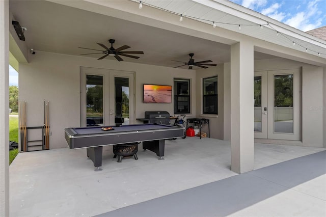 1504 Cordgrass Way, Lakeland, FL 33813 - view of patio with french doors and ceiling fan