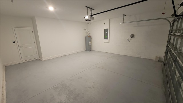 443 Cool Summer Ln, Davenport, FL 33837 - garage featuring a garage door opener, electric panel, and water heater