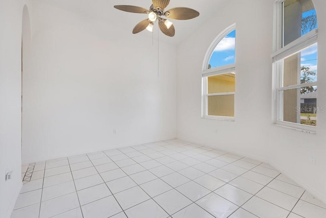 6555 Bay Tree Ct, Saint Cloud, FL 34771 - spare room featuring ceiling fan and light tile patterned floors