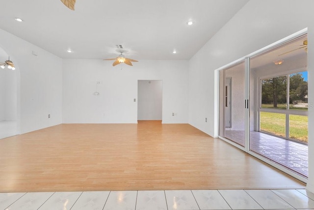 6555 Bay Tree Ct, Saint Cloud, FL 34771 - unfurnished room featuring ceiling fan, light wood finished floors, and recessed lighting