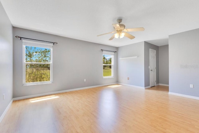 6555 Bay Tree Ct, Saint Cloud, FL 34771 - unfurnished room with light wood-type flooring, a ceiling fan, and baseboards