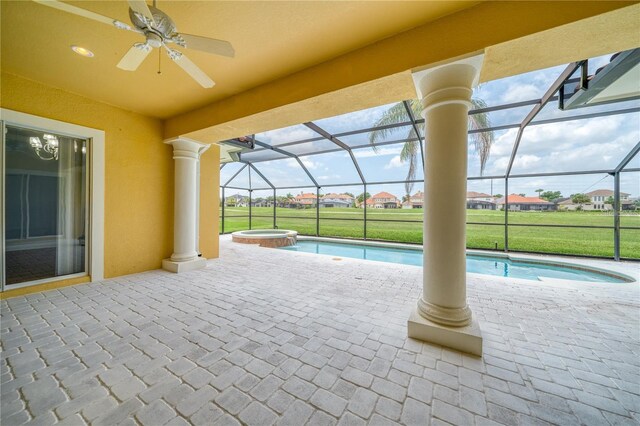 2333 Pinehurst Ct, Davenport, FL 33837 - view of pool with a pool with connected hot tub, a patio, and a lanai