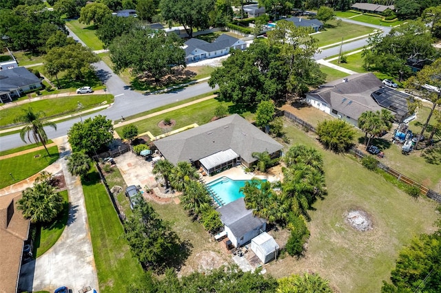 1096 Dyson Dr, Winter Springs, FL 32708 - aerial perspective of suburban area featuring a pool