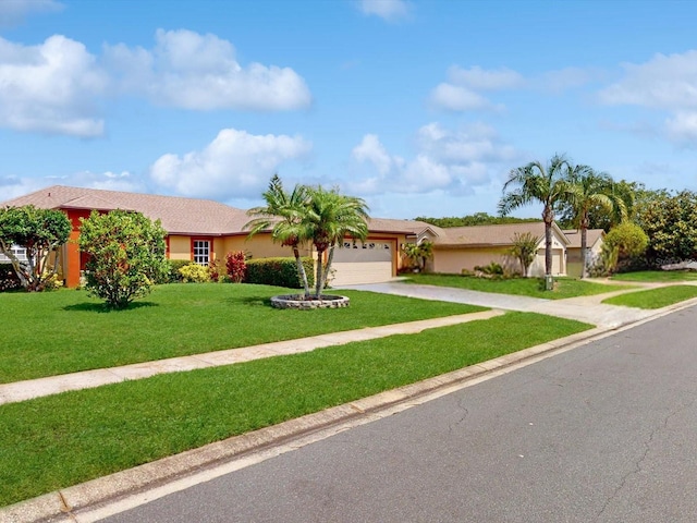 3811 Gator Bay Ln, Saint Cloud, FL 34772 - ranch-style home featuring concrete driveway, an attached garage, a front lawn, and stucco siding