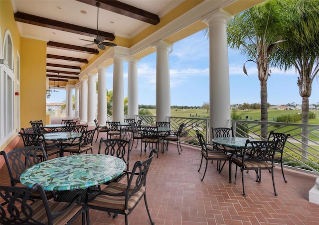 4053 Redbridge Loop, Davenport, FL 33837 - view of patio / terrace featuring outdoor dining area and ceiling fan