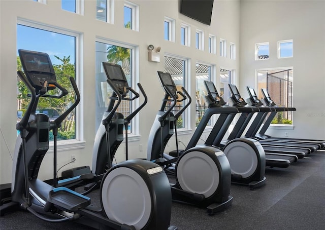 4053 Redbridge Loop, Davenport, FL 33837 - gym with a high ceiling