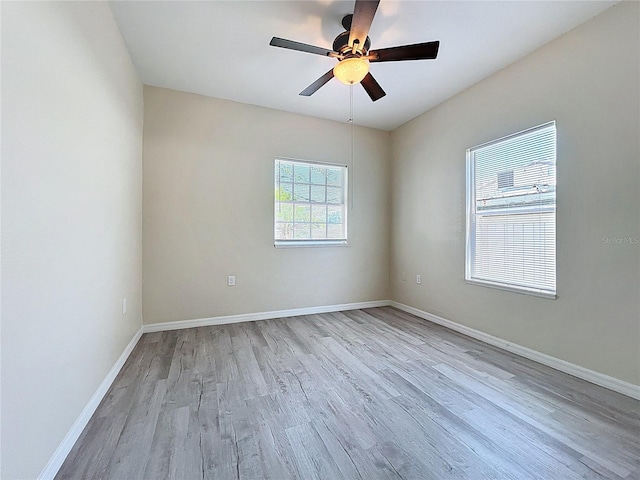 2409 E Magnolia St, Lakeland, FL 33801 - spare room featuring light wood finished floors, a ceiling fan, and baseboards
