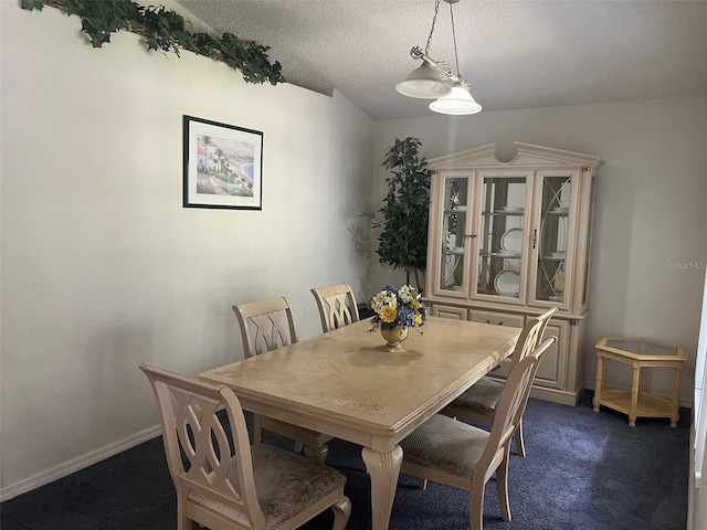 123 S Roma Way, Kissimmee, FL 34746 - dining room with dark colored carpet, baseboards, and a textured ceiling