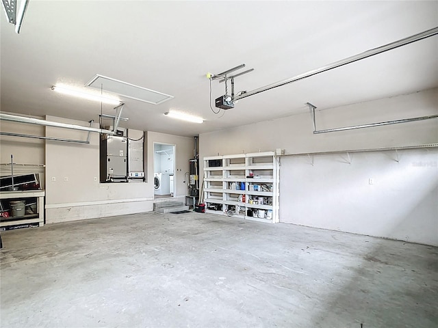 30 Lake Diamond Ave, Ocala, FL 34472 - garage featuring a garage door opener, washer / dryer, and gas water heater