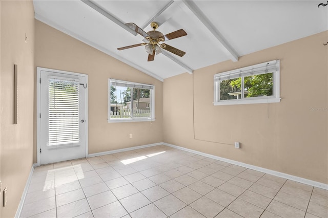 710 Carlton Ave, Lake Wales, FL 33853 - empty room with healthy amount of natural light, ceiling fan, light tile patterned floors, and baseboards
