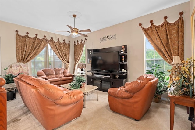 15037 Cedar Branch Way, Orlando, FL 32824 - living room with a ceiling fan and carpet floors