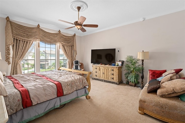 15037 Cedar Branch Way, Orlando, FL 32824 - carpeted bedroom featuring ornamental molding and ceiling fan