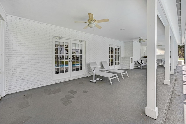 5150 Gentry Oaks Pl, Saint Cloud, FL 34772 - view of patio / terrace with french doors and a ceiling fan
