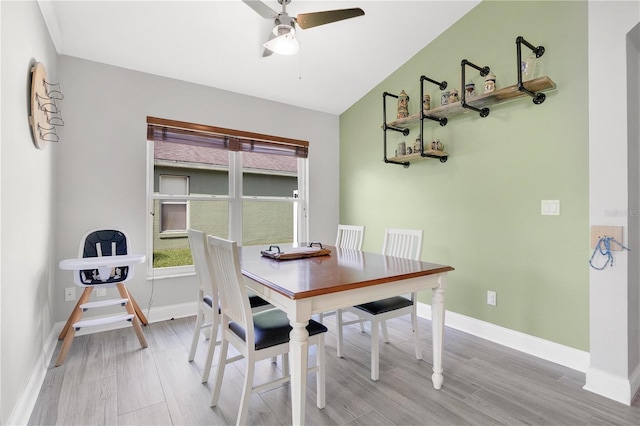 501 Dunoon St, Ocoee, FL 34761 - dining space with ceiling fan, baseboards, and light wood-type flooring
