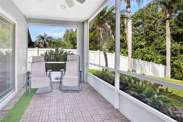501 Dunoon St, Ocoee, FL 34761 - sunroom / solarium featuring a ceiling fan