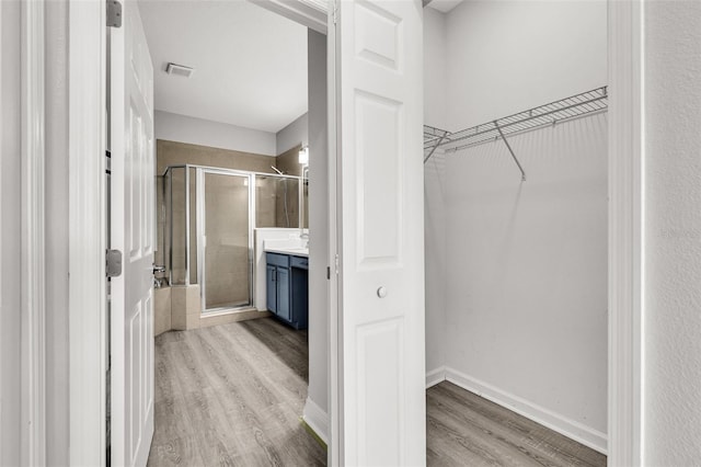 1628 Portofino Meadows Blvd, Orlando, FL 32824 - walk in closet featuring light wood finished floors