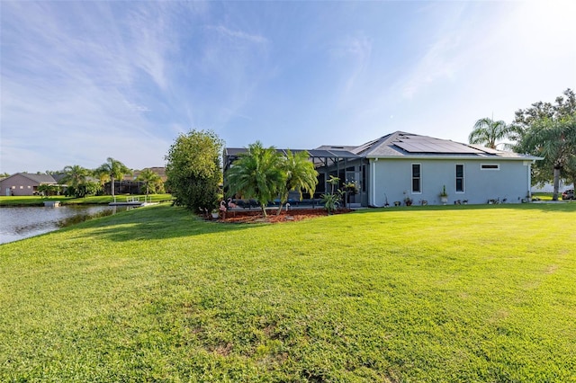 1760 Boat Launch Rd, Kissimmee, FL 34746 - view of green lawn with a water view and glass enclosure