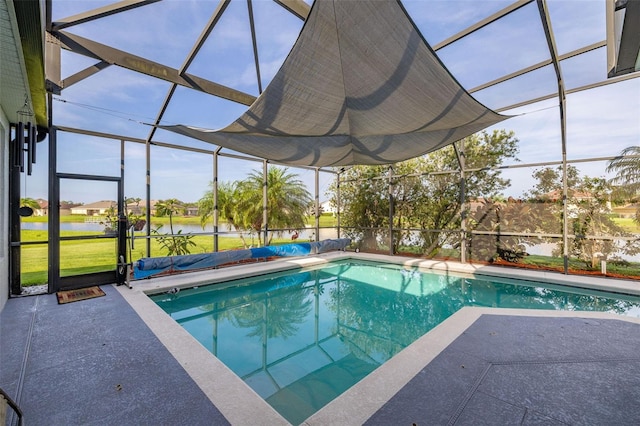1760 Boat Launch Rd, Kissimmee, FL 34746 - view of pool with a lanai, a patio area, and a water view