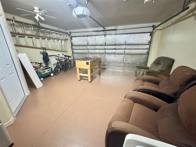 315 Wildflower Rd, Davenport, FL 33837 - garage featuring a garage door opener and ceiling fan