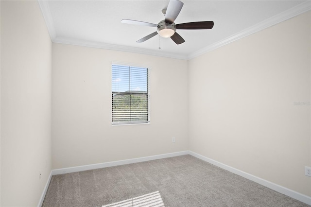 1312 Royal St George Blvd, Davenport, FL 33896 - spare room featuring baseboards, carpet flooring, crown molding, and ceiling fan