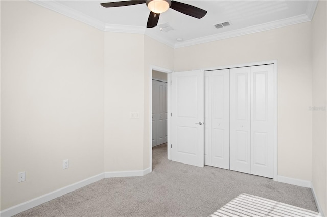 1312 Royal St George Blvd, Davenport, FL 33896 - unfurnished bedroom with carpet flooring, ornamental molding, baseboards, and ceiling fan