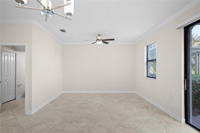 1312 Royal St George Blvd, Davenport, FL 33896 - unfurnished room featuring ceiling fan, crown molding, and baseboards