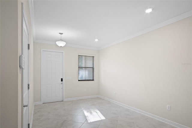 1312 Royal St George Blvd, Davenport, FL 33896 - empty room with crown molding, light tile patterned floors, baseboards, and recessed lighting