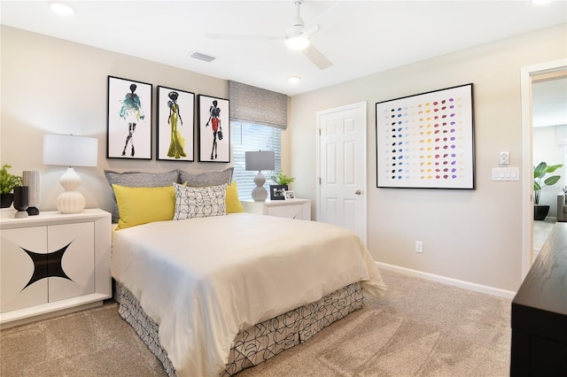 758 Lake Dell Ave, Dundee, FL 33838 - bedroom featuring carpet floors, baseboards, recessed lighting, and a ceiling fan