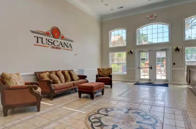 1375 Tuscana Ln Unit 1405, Davenport, FL 33896 - building lobby with a towering ceiling and ornamental molding