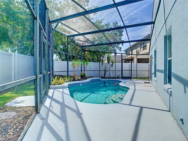 1851 Hammock Moss Dr, Orlando, FL 32820 - view of pool featuring a patio area, a fenced backyard, and glass enclosure