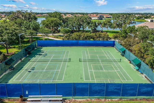 3427 Harborside Ct, Kissimmee, FL 34746 - view of tennis court featuring a water view