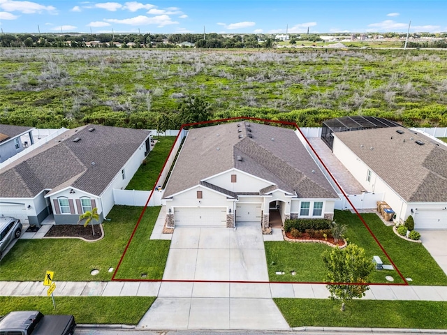 1951 Partin Terrace Rd, Kissimmee, FL 34744 - view from above of property with property parcel outlined
