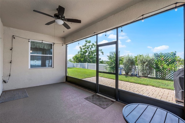 1951 Partin Terrace Rd, Kissimmee, FL 34744 - unfurnished sunroom with a ceiling fan