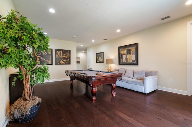 7616 Brookhurst Ln, Kissimmee, FL 34747 - rec room with hardwood / wood-style flooring, baseboards, pool table, and recessed lighting