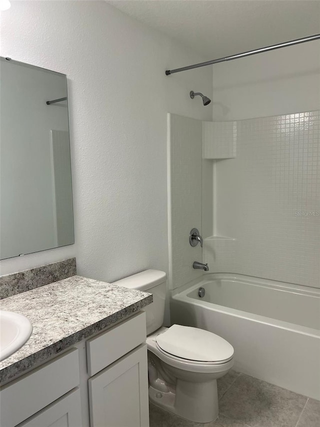 254 Mandovi St, Davenport, FL 33837 - bathroom with vanity, toilet, shower / bathtub combination, and tile patterned flooring