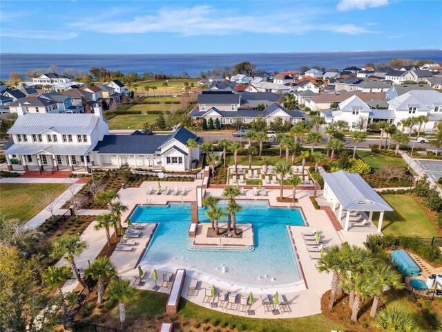 960 Civitas Way, Winter Garden, FL 34787 - aerial perspective of suburban area with a pool and a nearby body of water