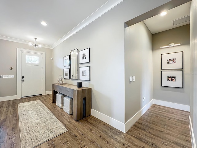 960 Civitas Way, Winter Garden, FL 34787 - entryway featuring ornamental molding, wood finished floors, and baseboards
