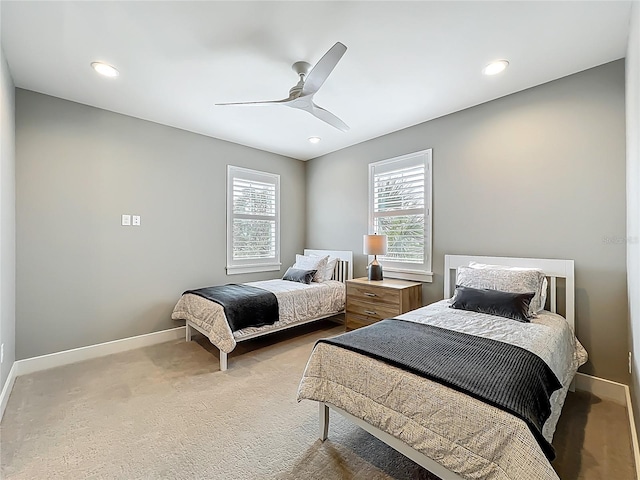 960 Civitas Way, Winter Garden, FL 34787 - bedroom with light colored carpet, multiple windows, baseboards, and recessed lighting