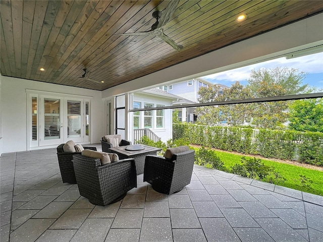 960 Civitas Way, Winter Garden, FL 34787 - view of patio with french doors, a ceiling fan, and outdoor lounge area