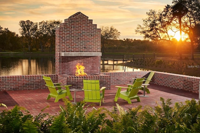 960 Civitas Way, Winter Garden, FL 34787 - patio terrace at dusk featuring a water view